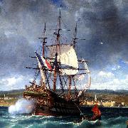 Michel Bouquet The Veteran fleeing into the shallow waters of Concarneau oil painting